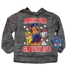 Paw Patrol “Born for Greatness” Pullover Hoodie Chase, Marshall & Rubble 2T NWT